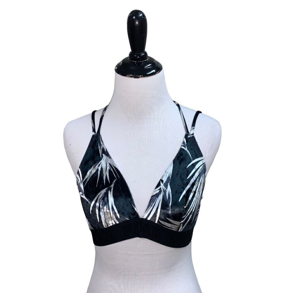 PINK by Victoria's Secret Women's Velvet Bra Wireless S Small Tropical Print